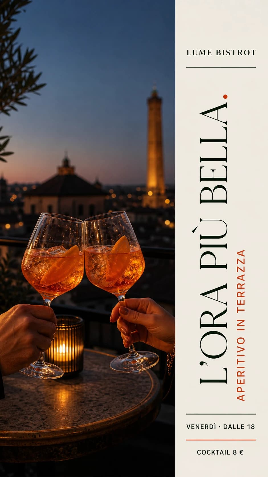 Visual Story premium coordinato per un aperitivo a Bologna