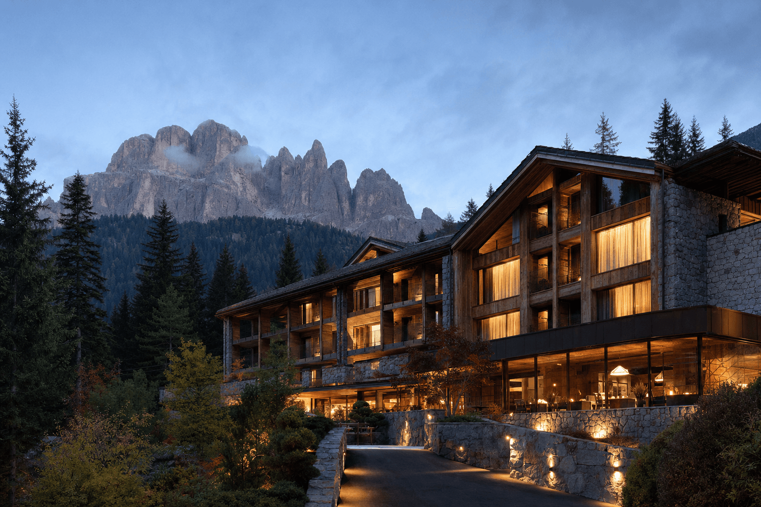 Esterno di Casa Brina nelle Dolomiti
