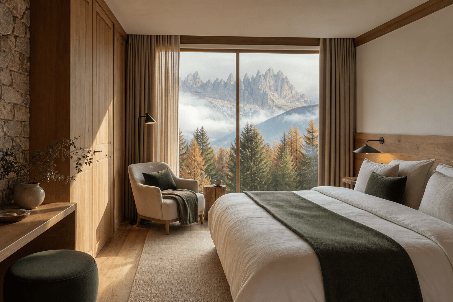 Camera di Casa Brina con vista sulle Dolomiti