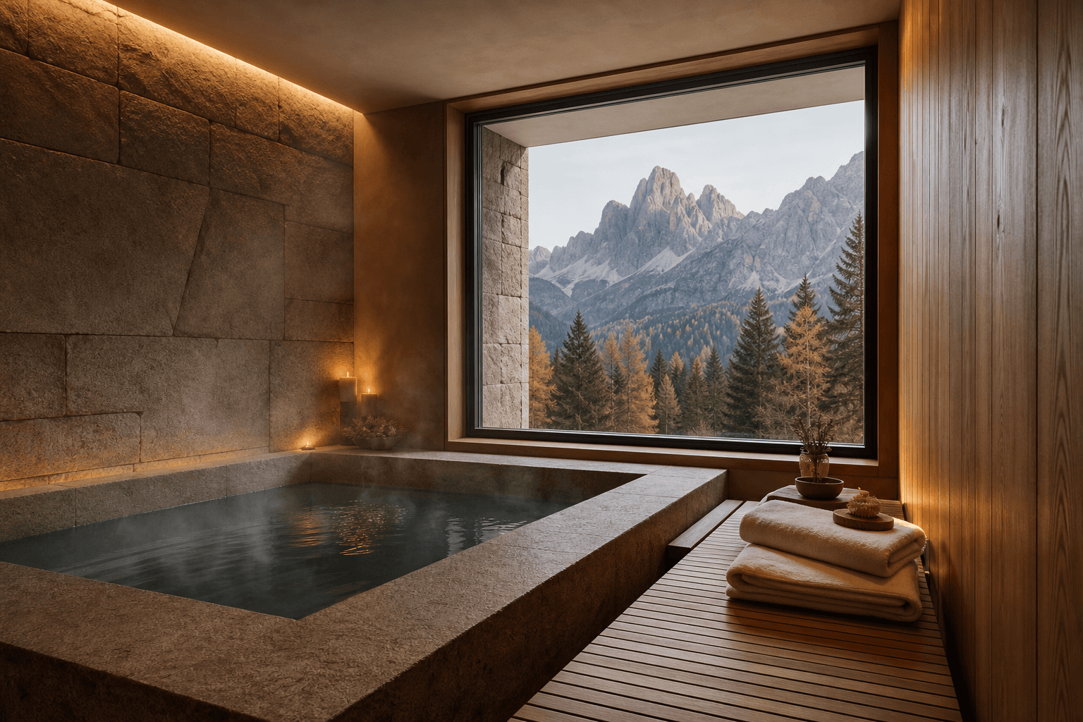 Spa di Casa Brina affacciata sulle Dolomiti